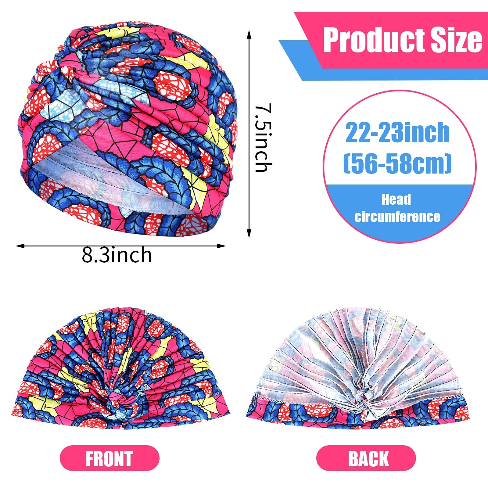 Turban Africain doux extensible pour femmes