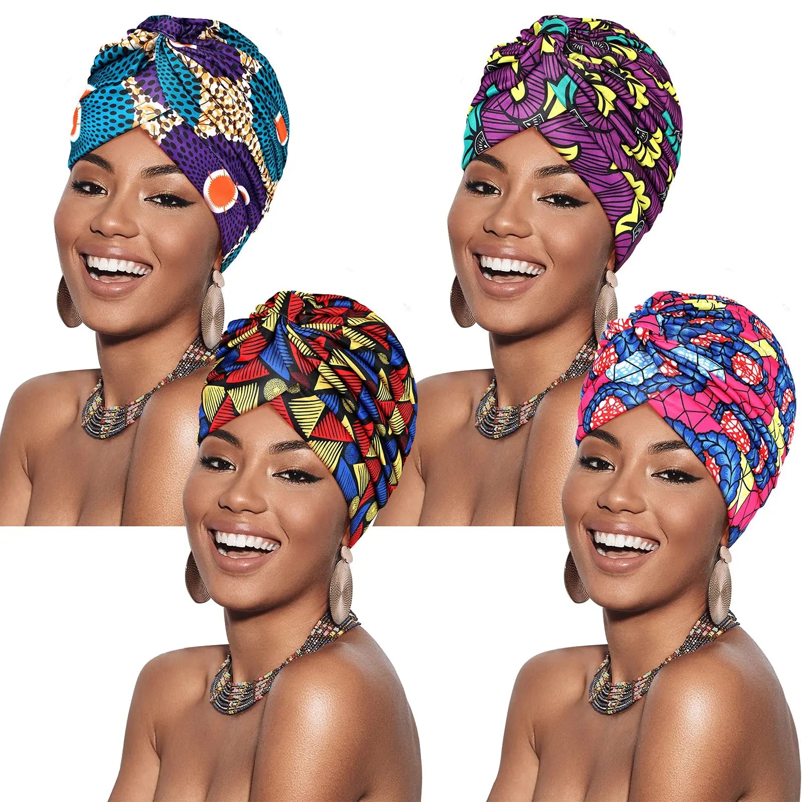 Turban Africain doux extensible pour femmes
