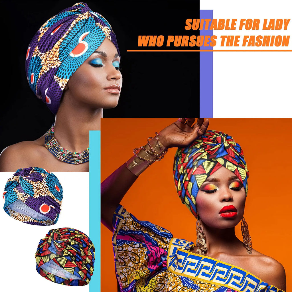 Turban Africain doux extensible pour femmes