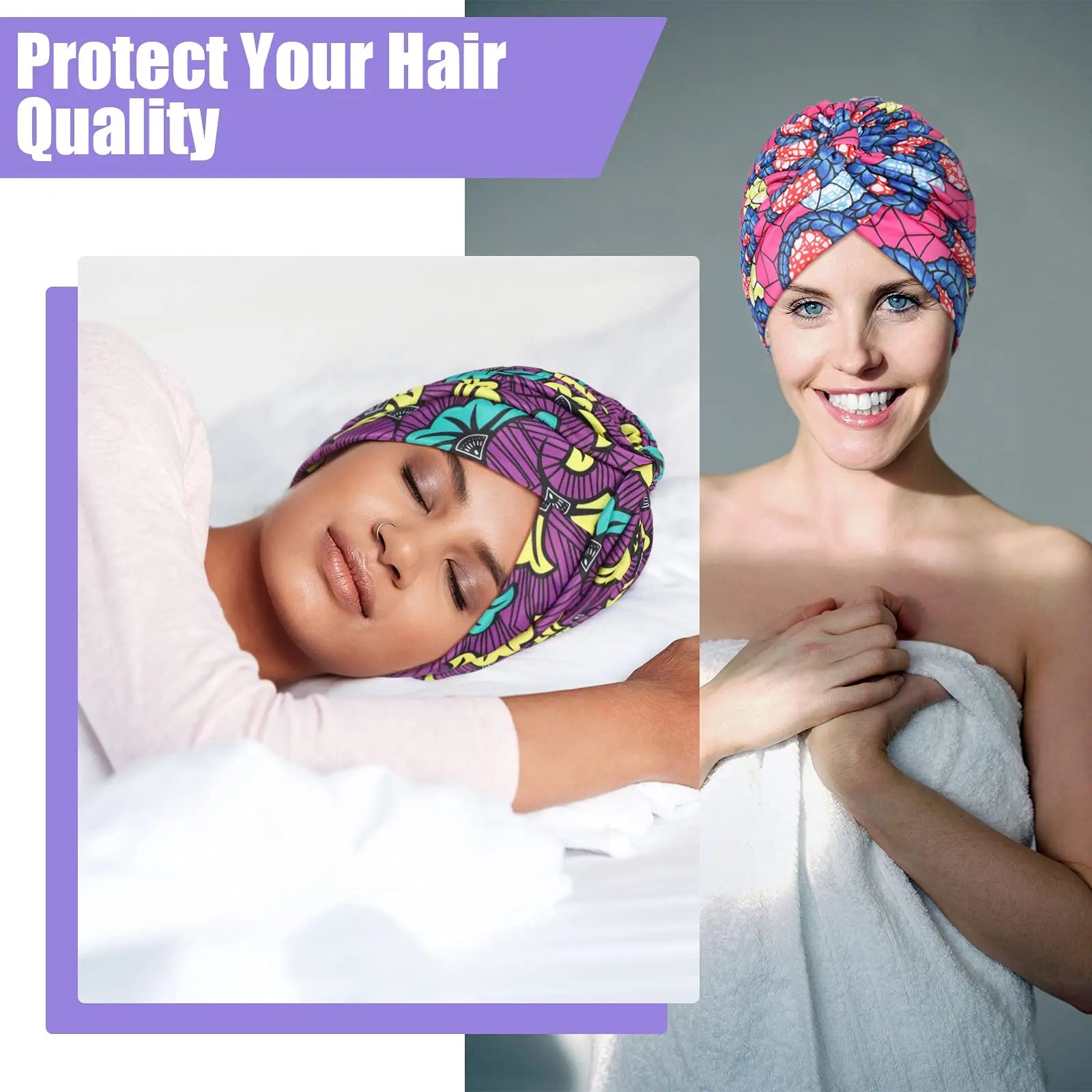 Turban Africain doux extensible pour femmes