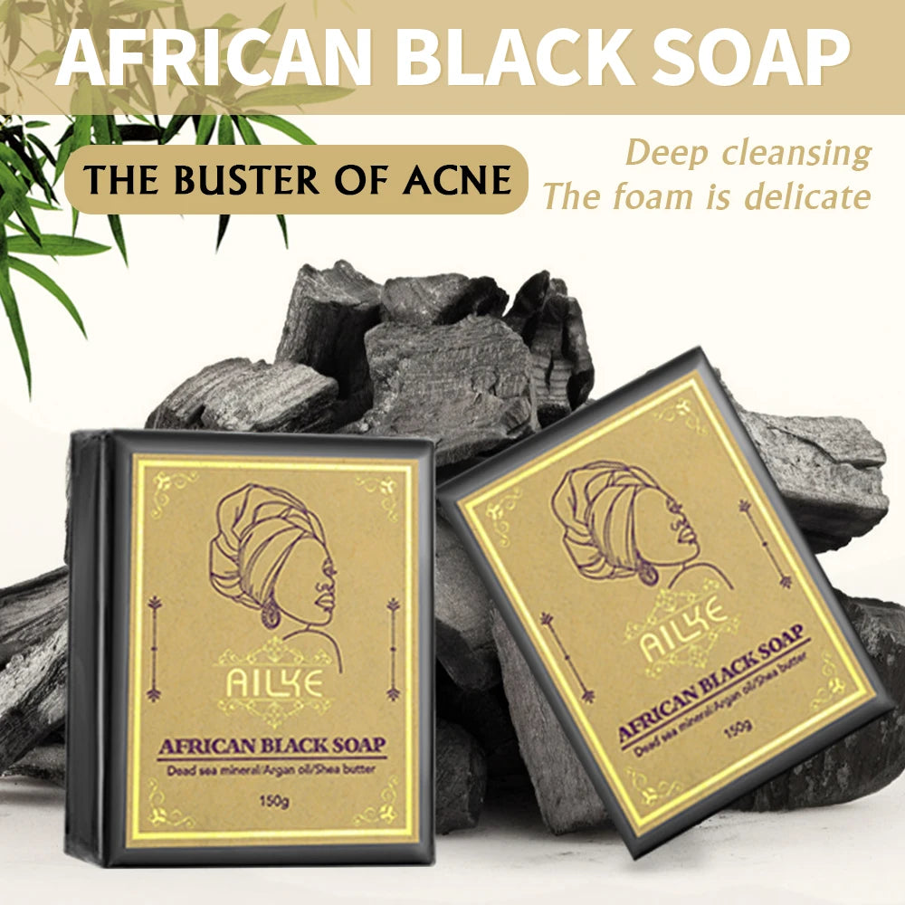 Savon Noir Africain illumine la peau, réduit l’acné, nettoie et hydrate