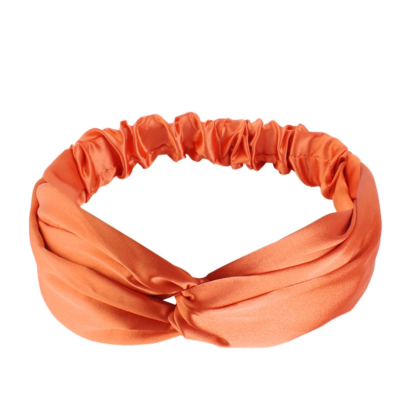 Silky Satin Twist Turban Headband For Women Washing Head Wrap Headwrap Makeup Sport Yoga Head Band Girls Hair Accessories