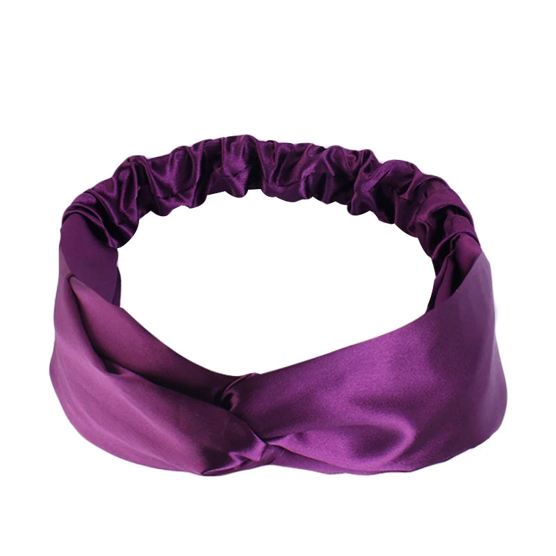 Silky Satin Twist Turban Headband For Women Washing Head Wrap Headwrap Makeup Sport Yoga Head Band Girls Hair Accessories