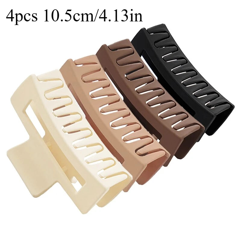 4Pcs/Set Women Girls Claw Clips Coffee Black Hair Claw Nonslip Crab Hairpins Barrette Fashion Hair Accessories Gifts