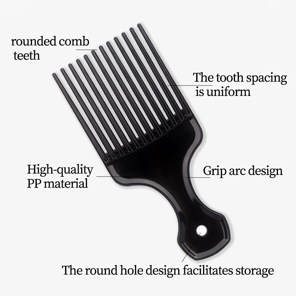 Afro Natural Curly Hair Comb Pick Hair Parting Comb African Braiding Comb Wide Teeth Retro Oil Head Styling Tool For Man Women