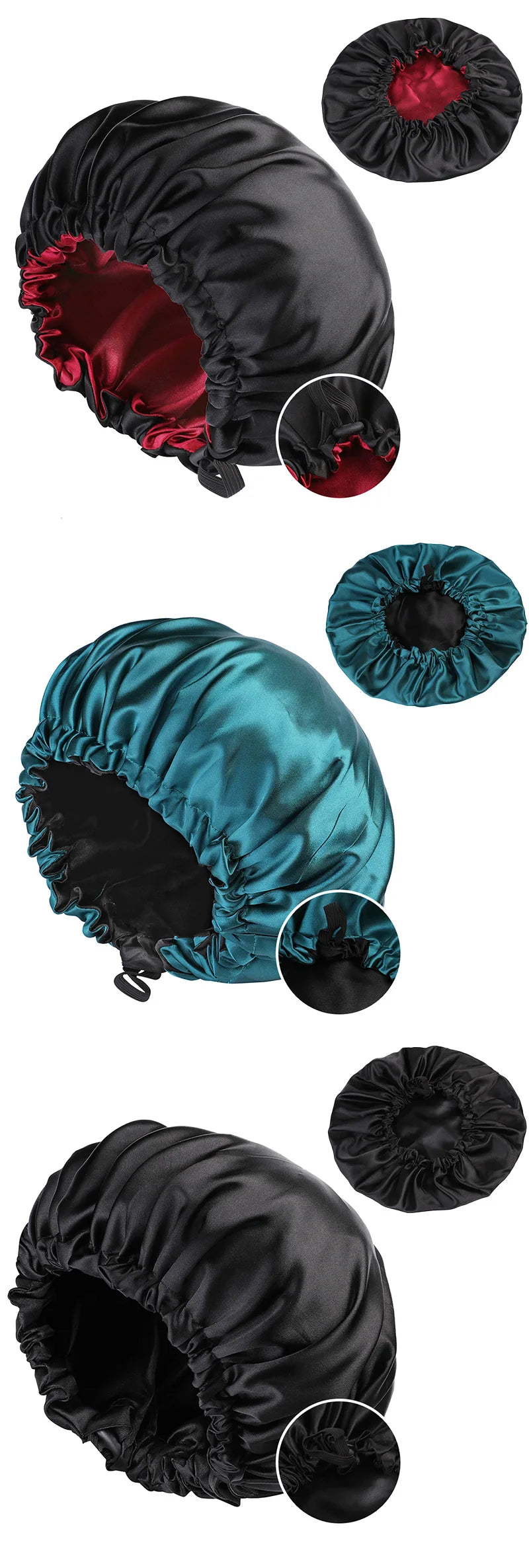 Bonnet Satin Double Couche – Protection Nuit Cheveux Naturels