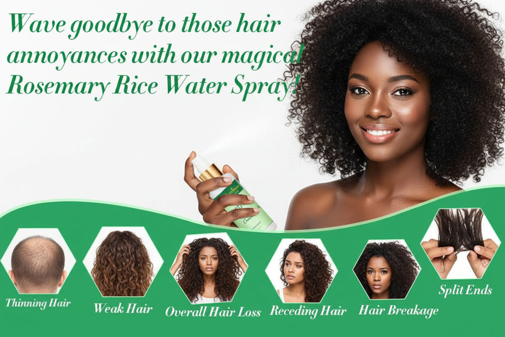 Spray Riz & Romarin, Nourrit le cuir chevelu, renforce les cheveux.