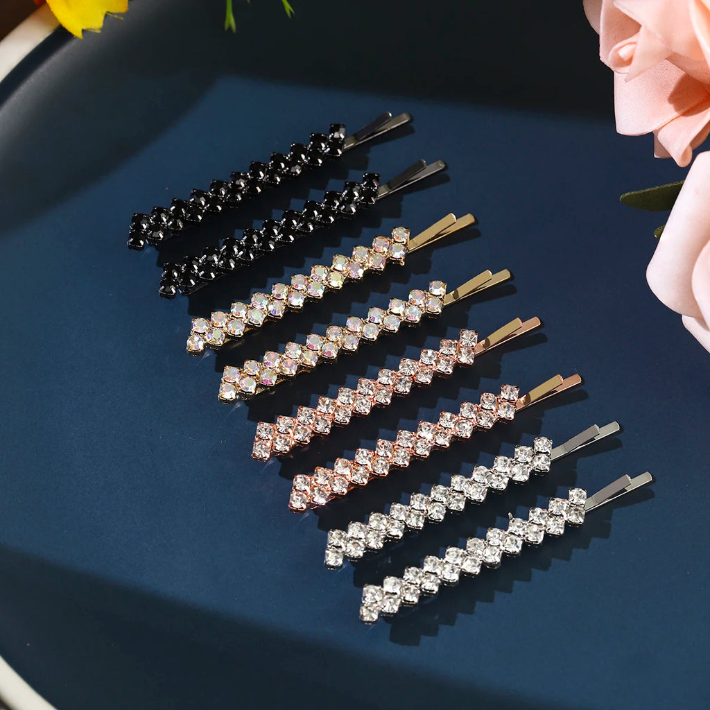 8PK One Clip Rhinestone Hair Clip Set Fashion Bangs Hair Clips Barrettes For Women Girls Hairpins Headdress Jewelry As Gifts