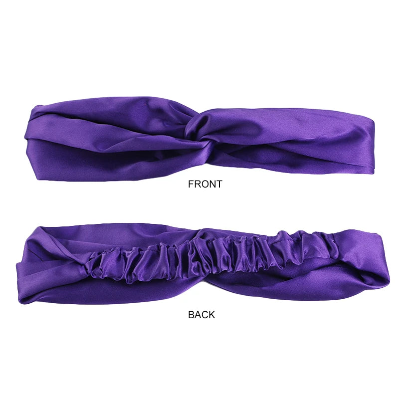 Silky Satin Twist Turban Headband For Women Washing Head Wrap Headwrap Makeup Sport Yoga Head Band Girls Hair Accessories
