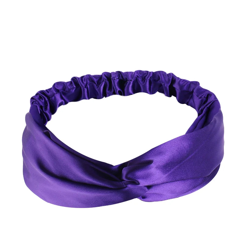 Silky Satin Twist Turban Headband For Women Washing Head Wrap Headwrap Makeup Sport Yoga Head Band Girls Hair Accessories