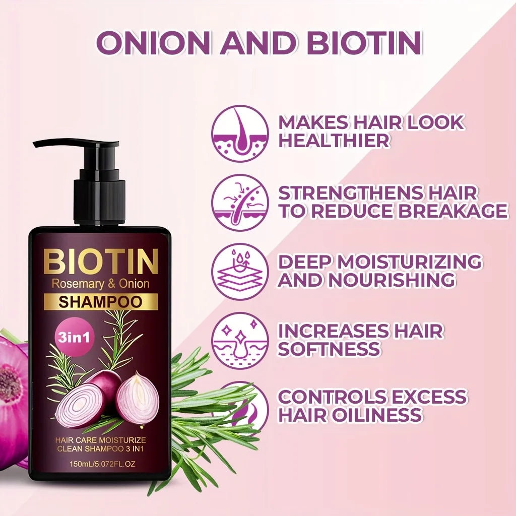 Shampoing Fortifiant 3-en-1 Biotine & Romarin