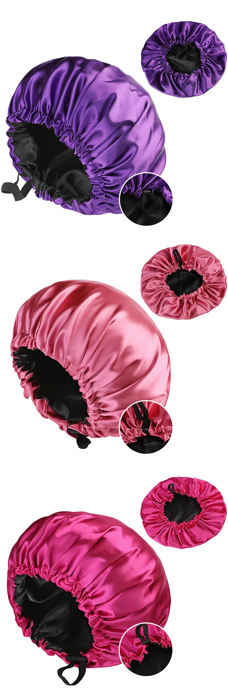 Bonnet Satin Double Couche – Protection Nuit Cheveux Naturels
