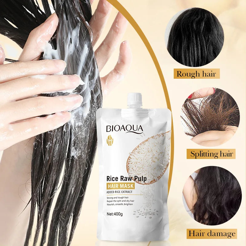 Masque Capillaire Kératine & Riz – Lissage, Brillance & Hydratation