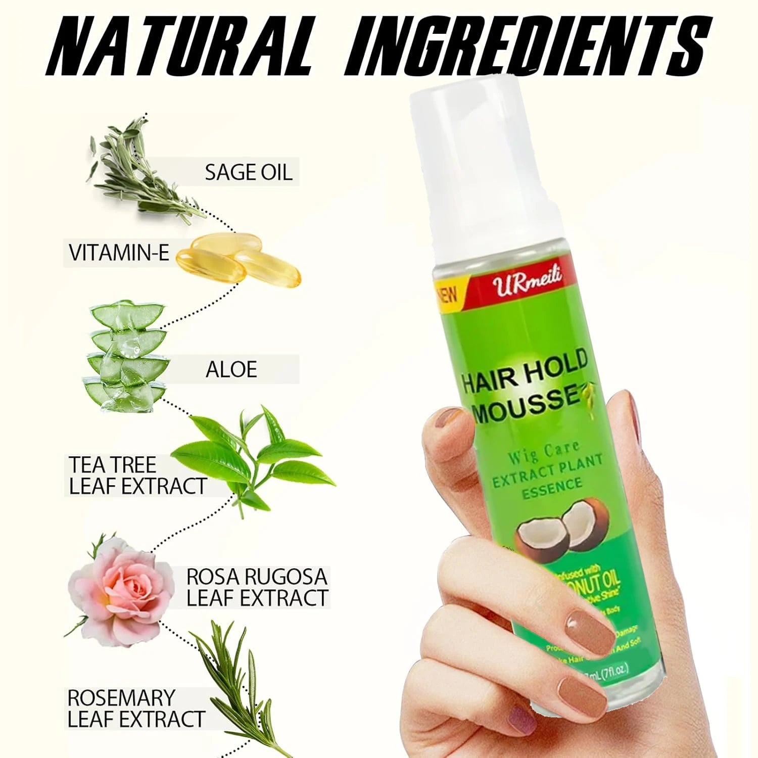 Mousse Lace contrôle les frisottis nourrit les cheveux