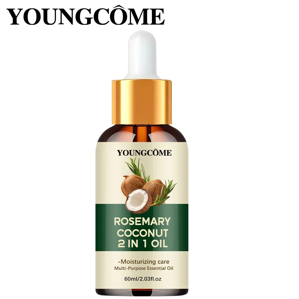 Huile Essentielle Romarin & Noix de Coco – Croissance & Cuir Chevelu