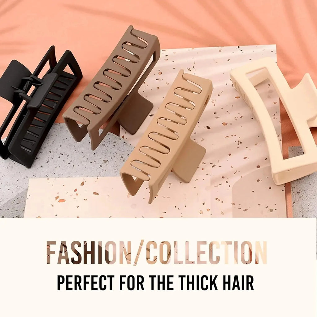 5 Inche Extra Large Claw Clips for Thick Hair and Long Hair, 4 Pack Xl Jumbo Claw clips, Oversized Matte Non-slip Rectangle Hair