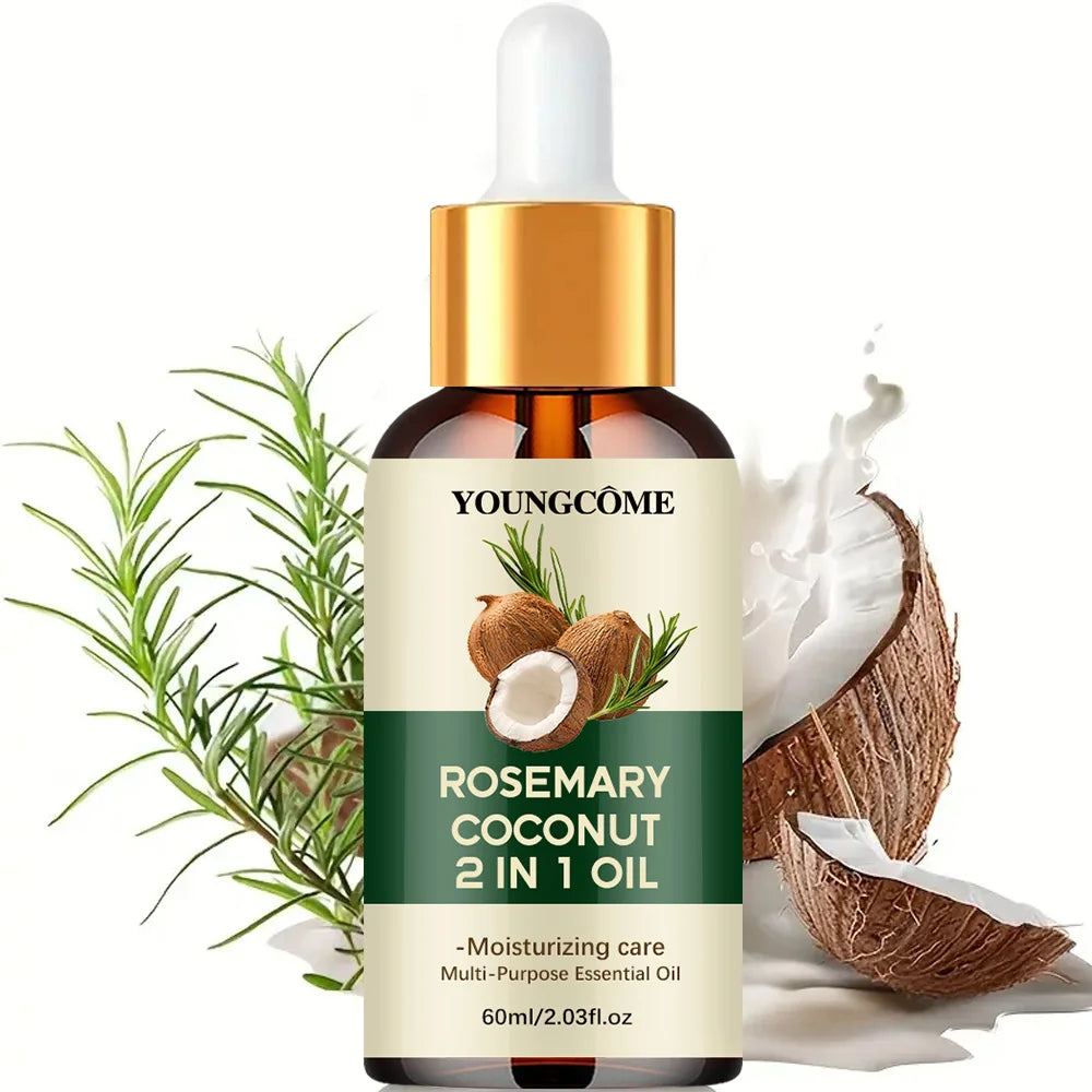 Huile Essentielle Romarin & Noix de Coco – Croissance & Cuir Chevelu