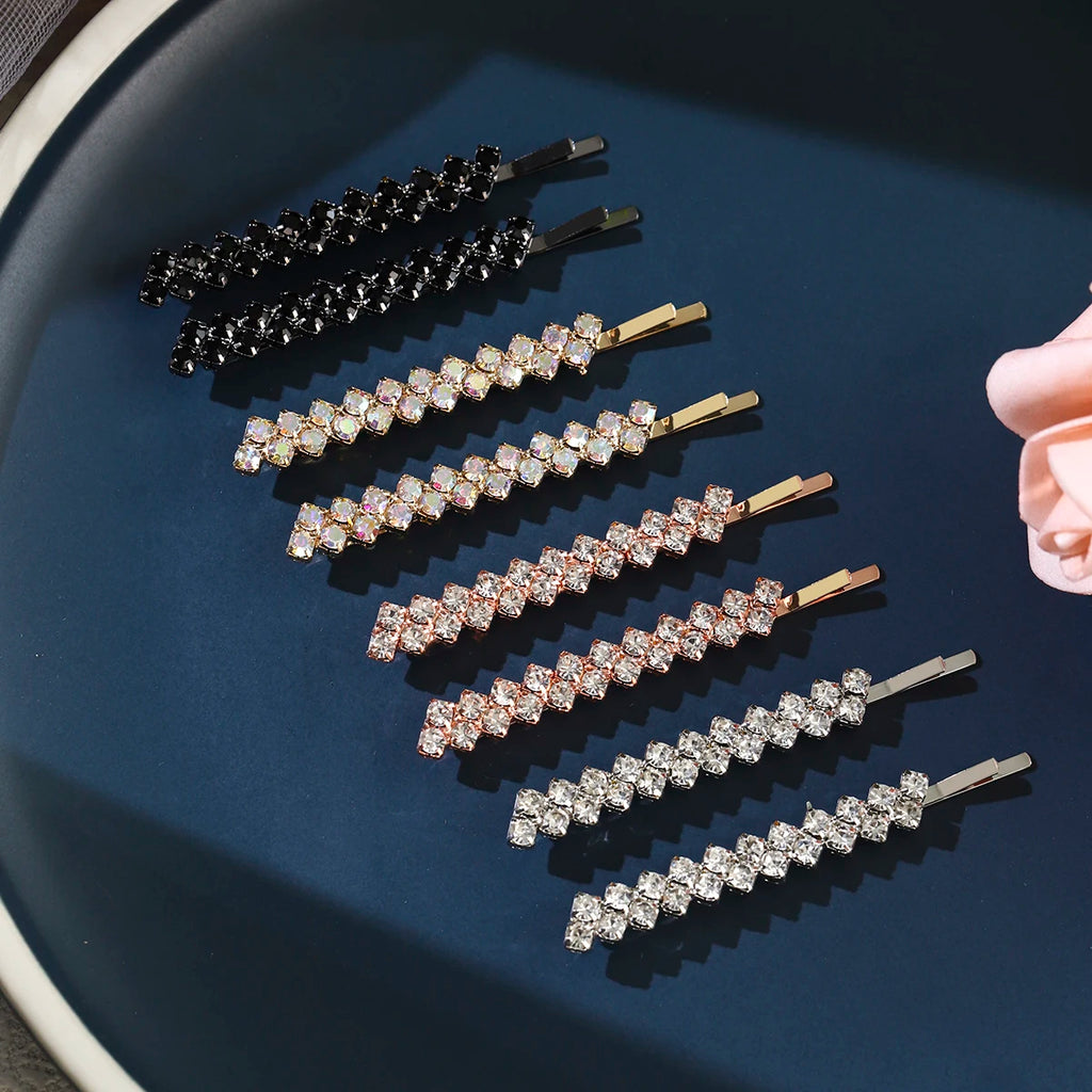 8PK One Clip Rhinestone Hair Clip Set Fashion Bangs Hair Clips Barrettes For Women Girls Hairpins Headdress Jewelry As Gifts