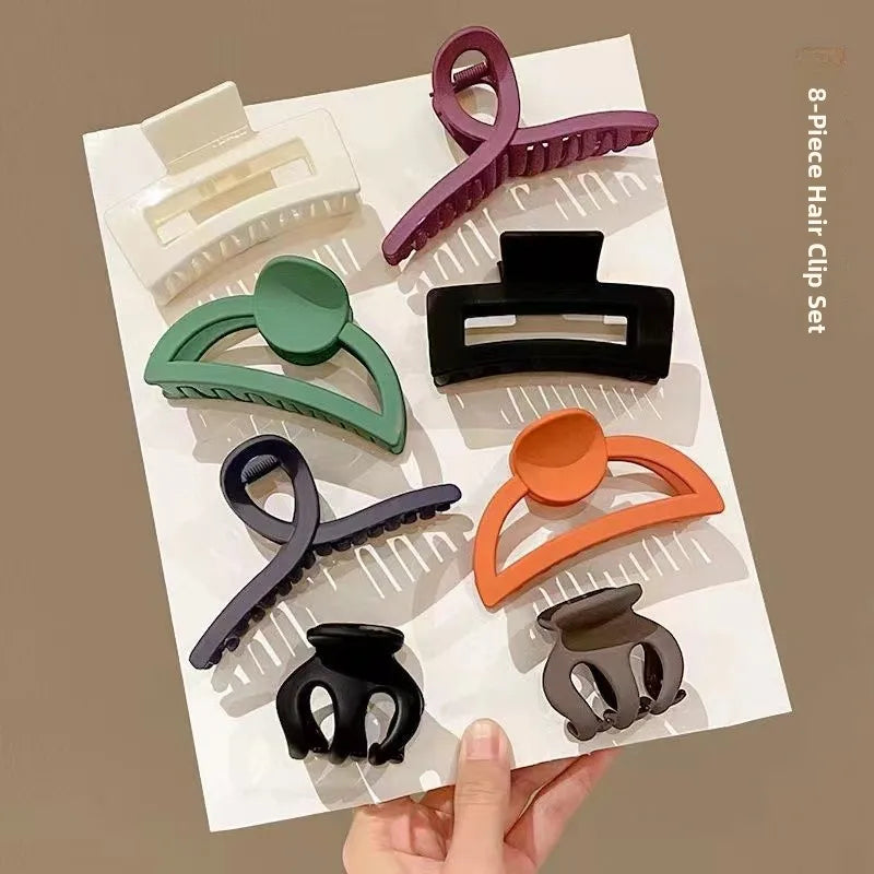 11-Piece Set Elegant Hair Claw Clips for Girls Versatile Hair Accessories Hairpins Hair Decorations Cross Pattern Popular Ele...