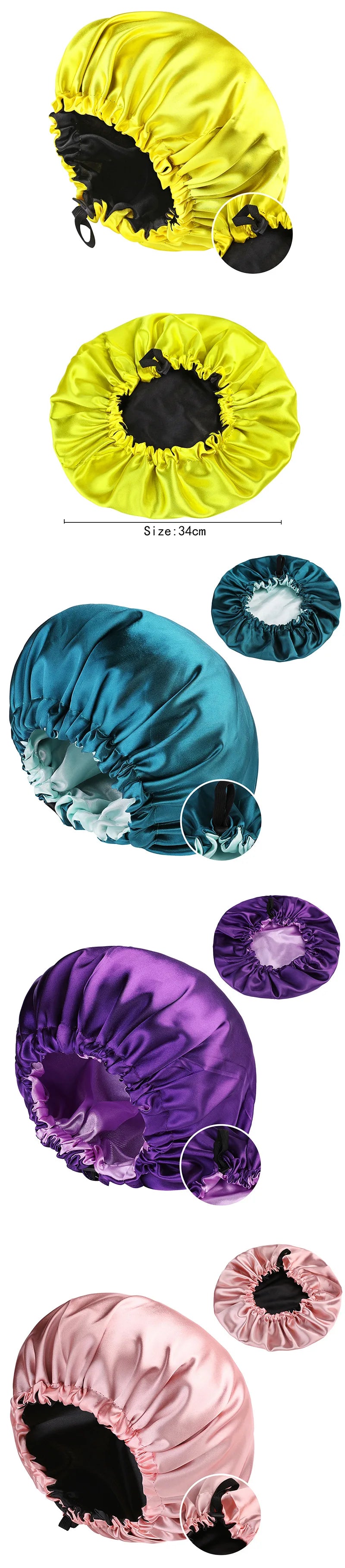 Bonnet Satin Double Couche – Protection Nuit Cheveux Naturels