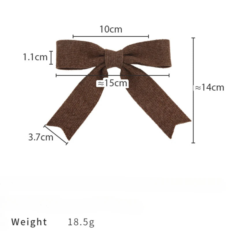 Autumn Winter Knitted Woolen Bow Hair Clips Spring Clips Womans Retro Temperament Barrettes Female Party Hairpins Hair Decorate