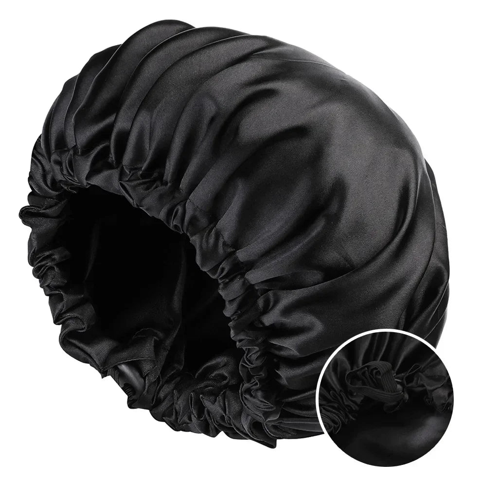 Bonnet Satin Double Couche – Protection Nuit Cheveux Naturels