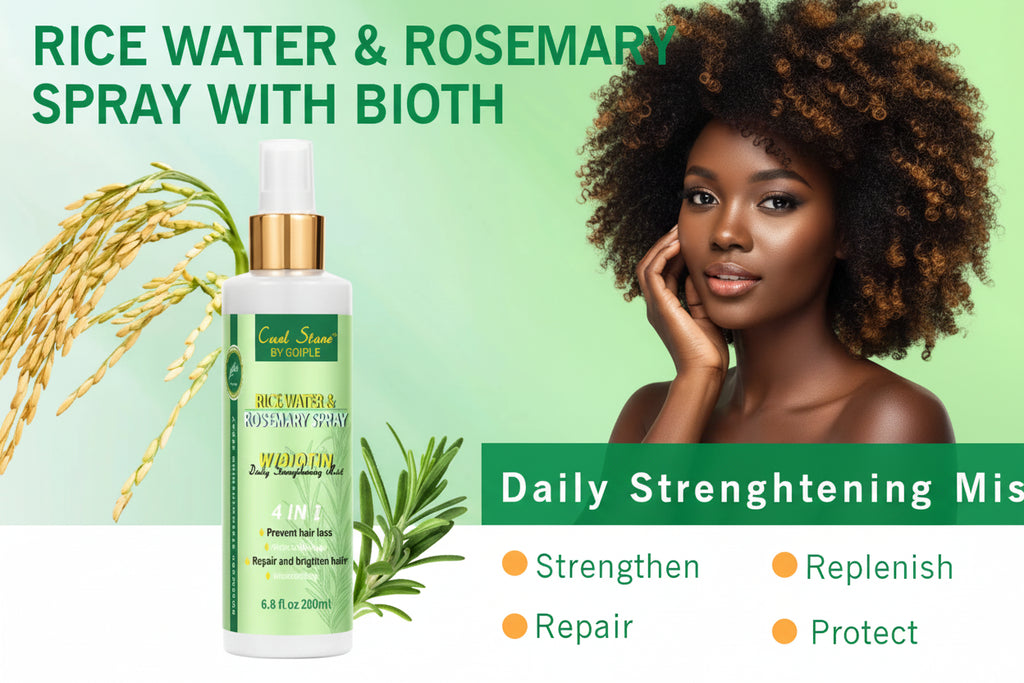 Spray Riz & Romarin, Nourrit le cuir chevelu, renforce les cheveux.