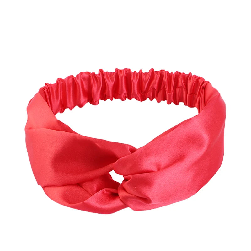Silky Satin Twist Turban Headband For Women Washing Head Wrap Headwrap Makeup Sport Yoga Head Band Girls Hair Accessories