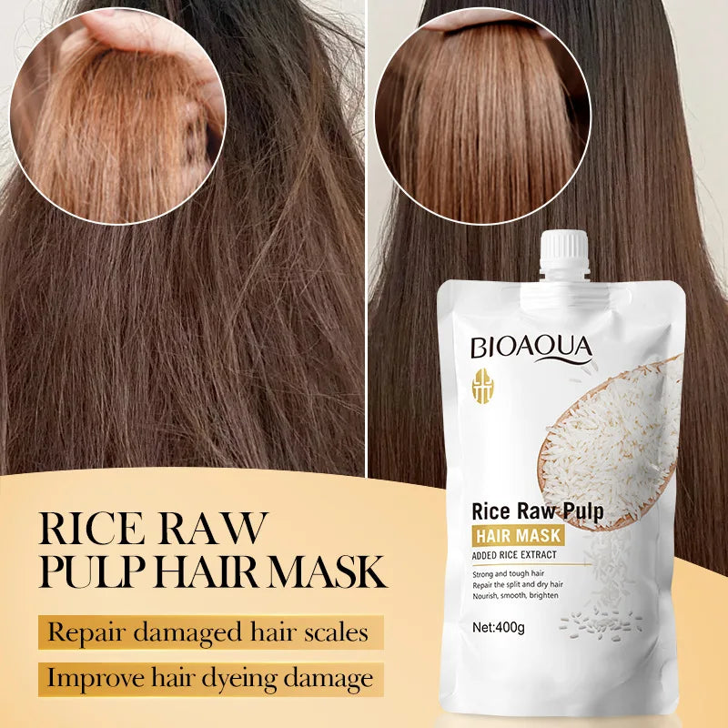 Masque Capillaire Kératine & Riz – Lissage, Brillance & Hydratation