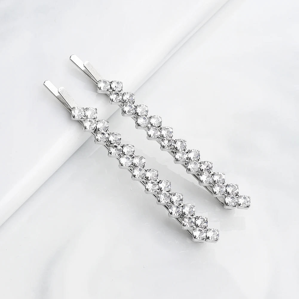 8PK One Clip Rhinestone Hair Clip Set Fashion Bangs Hair Clips Barrettes For Women Girls Hairpins Headdress Jewelry As Gifts