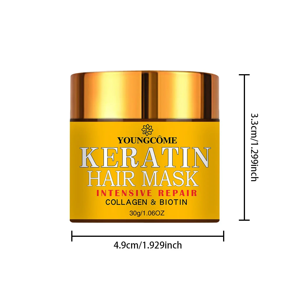 Masque Soin Intense – Biotine & Kératine pour Cheveux Secs & Abîmés