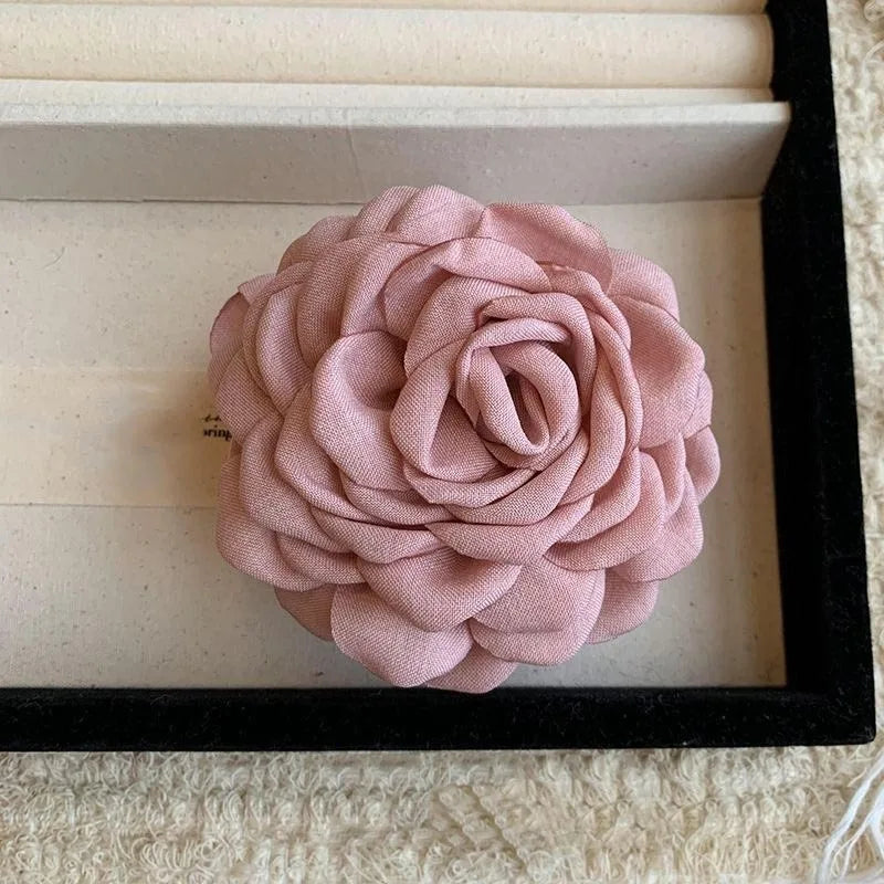 French Romantic Rose Flower Hair Clip Women Elegant Large Shark Clip Hair Claw Ponytail Barrettes Girl Hair Accessories Headwear