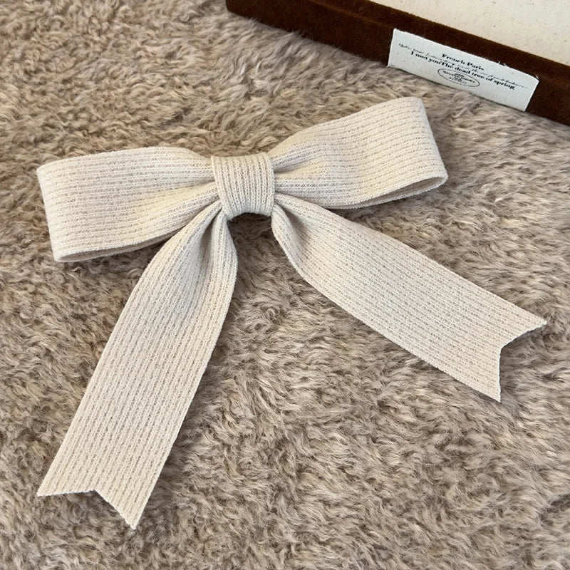 Autumn Winter Knitted Woolen Bow Hair Clips Spring Clips Womans Retro Temperament Barrettes Female Party Hairpins Hair Decorate