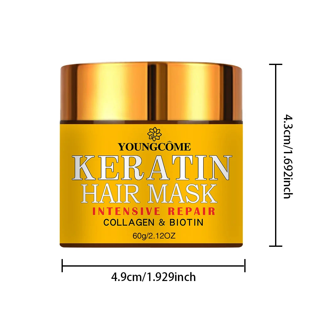 Masque Soin Intense – Biotine & Kératine pour Cheveux Secs & Abîmés
