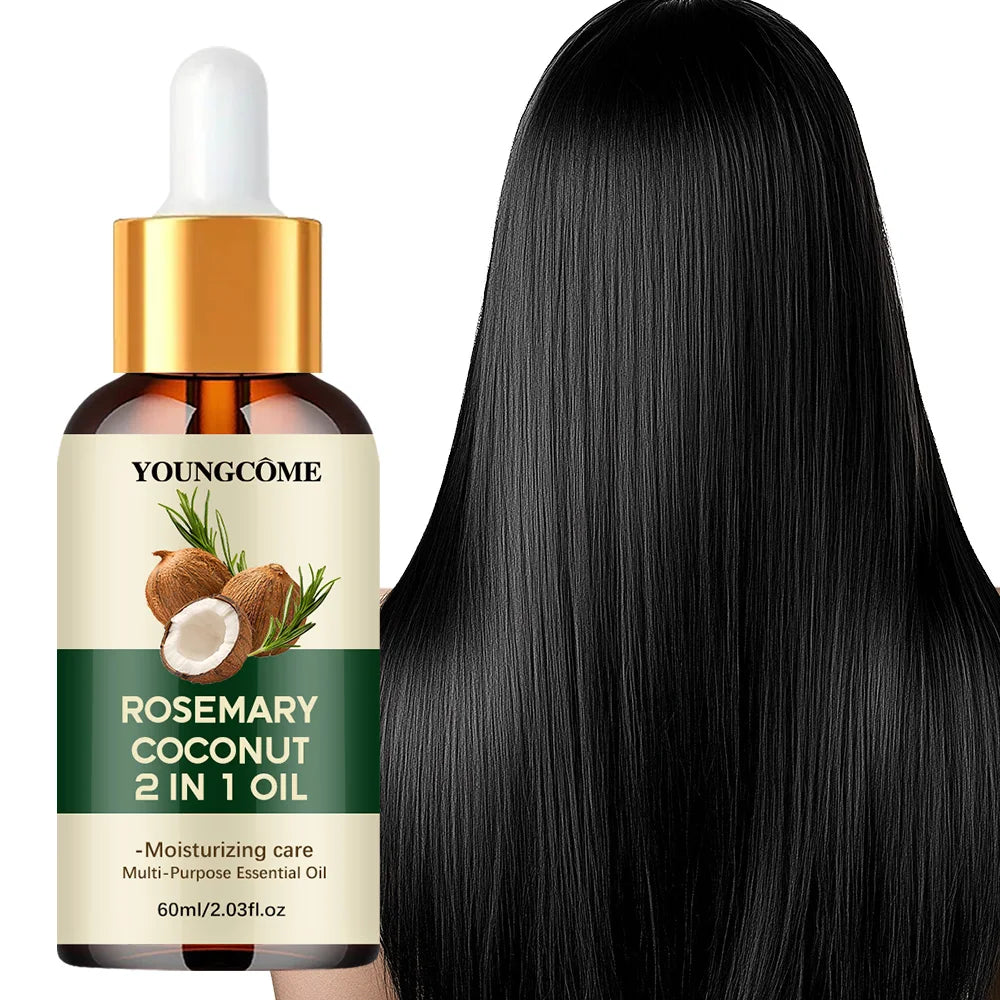 Huile Essentielle Romarin & Noix de Coco – Croissance & Cuir Chevelu