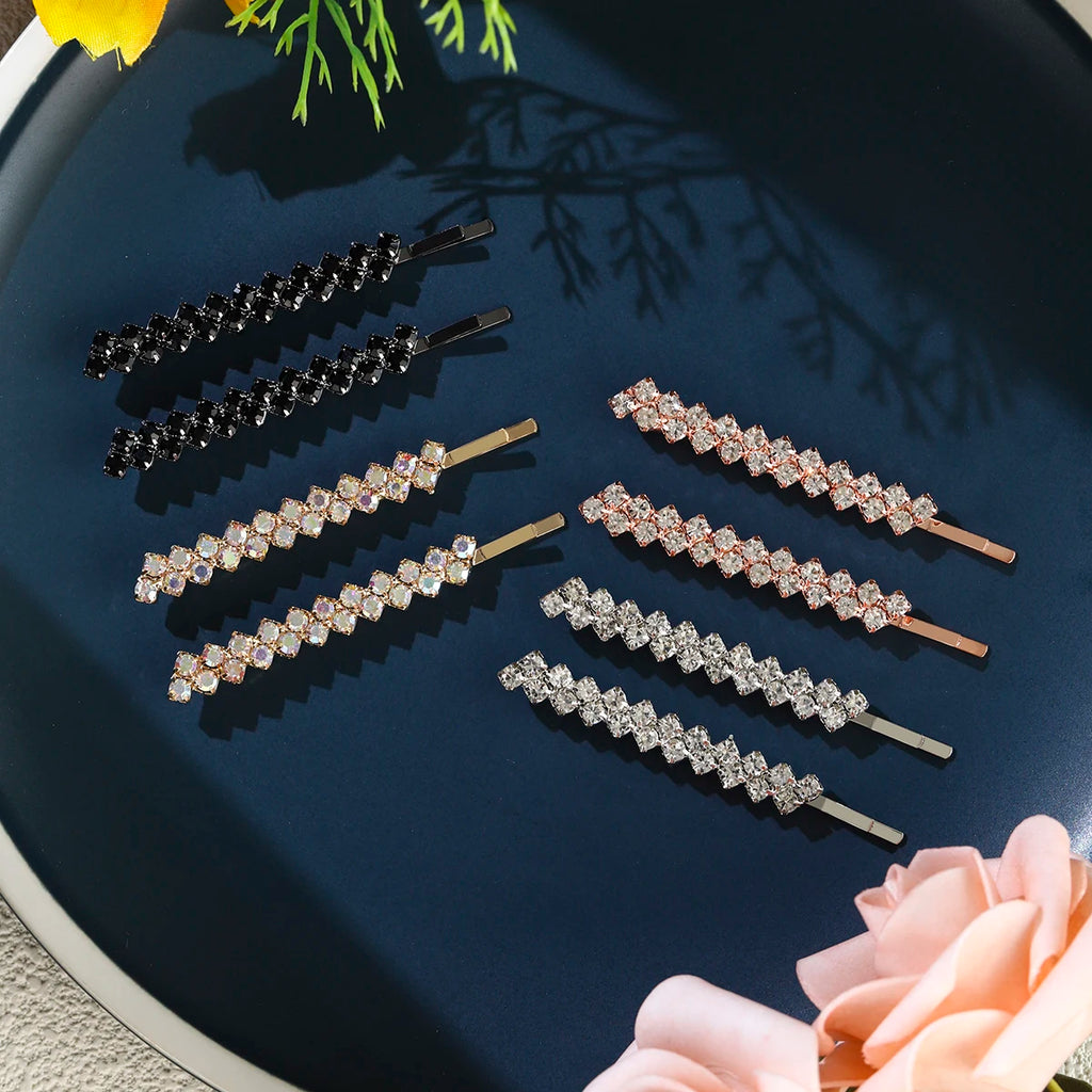 8PK One Clip Rhinestone Hair Clip Set Fashion Bangs Hair Clips Barrettes For Women Girls Hairpins Headdress Jewelry As Gifts