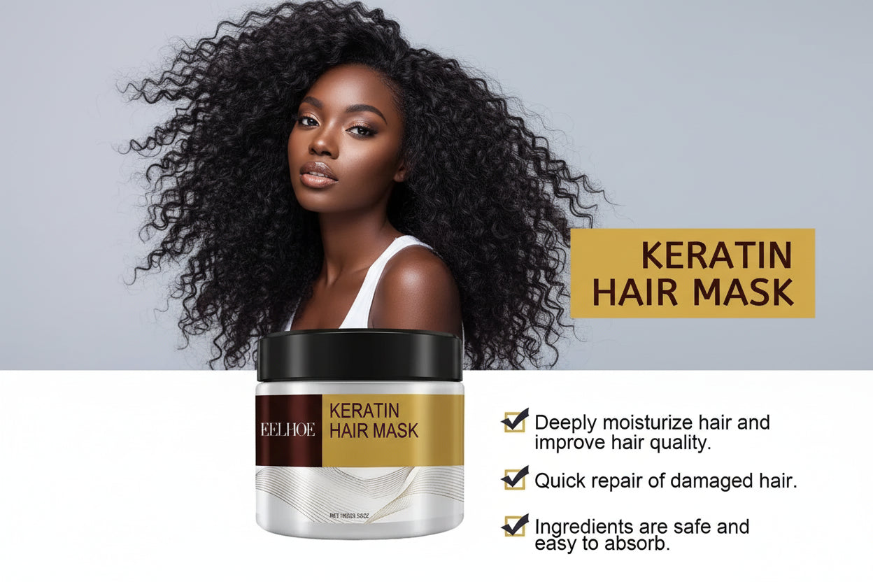 Masque anti-casse Intense à la Kératine, huile d'argan, noix de coco