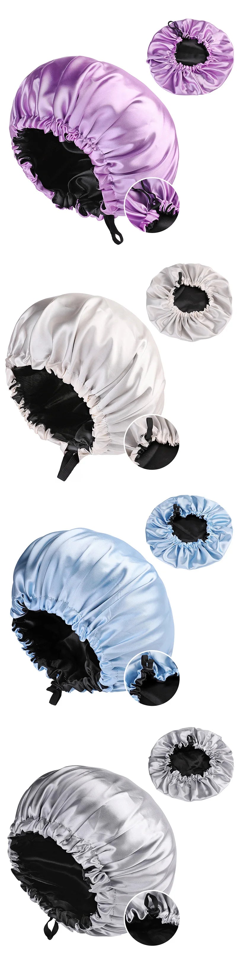 Bonnet Satin Double Couche – Protection Nuit Cheveux Naturels