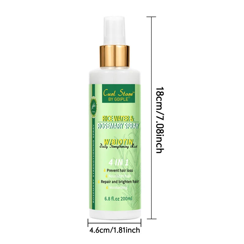 Spray Riz & Romarin, Nourrit le cuir chevelu, renforce les cheveux.