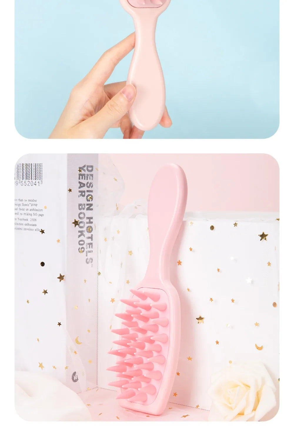 Silicone Shampoo Brush Scalp Massage Brush Hair Washing Comb Long Handle Head Massager Bath Exfoliating Body Scrubber Hair Care