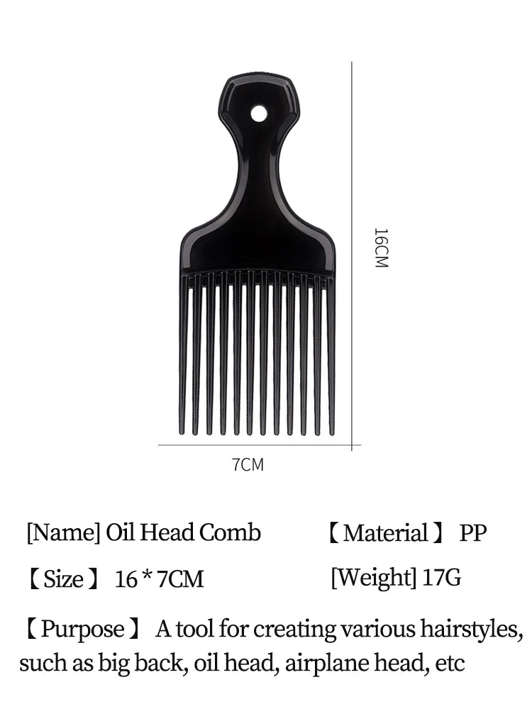 Afro Natural Curly Hair Comb Pick Hair Parting Comb African Braiding Comb Wide Teeth Retro Oil Head Styling Tool For Man Women