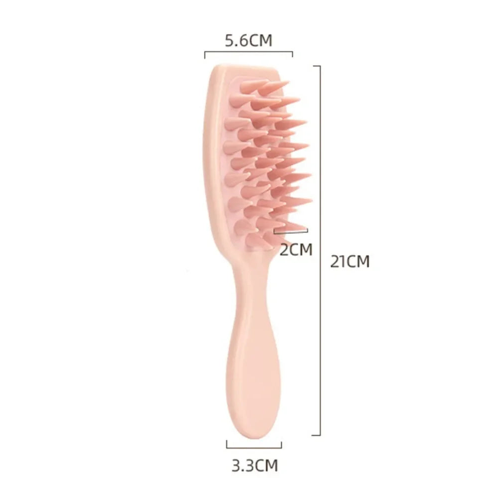 Silicone Shampoo Brush Scalp Massage Brush Hair Washing Comb Long Handle Head Massager Bath Exfoliating Body Scrubber Hair Care