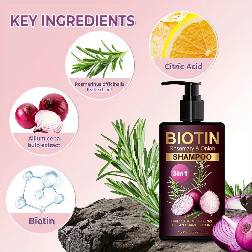 Shampoing Fortifiant 3-en-1 Biotine & Romarin