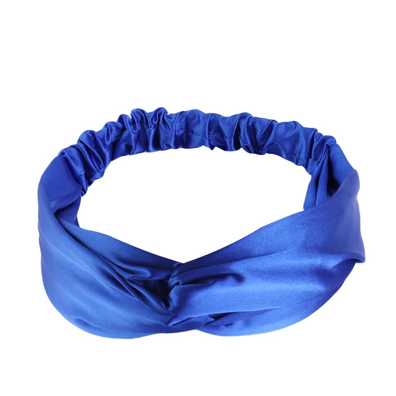 Silky Satin Twist Turban Headband For Women Washing Head Wrap Headwrap Makeup Sport Yoga Head Band Girls Hair Accessories