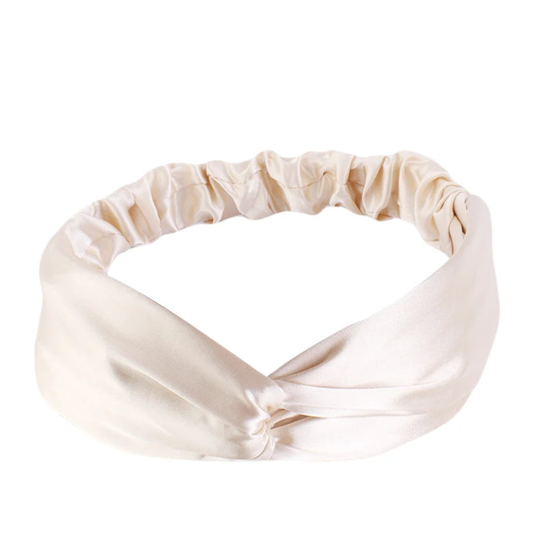 Silky Satin Twist Turban Headband For Women Washing Head Wrap Headwrap Makeup Sport Yoga Head Band Girls Hair Accessories