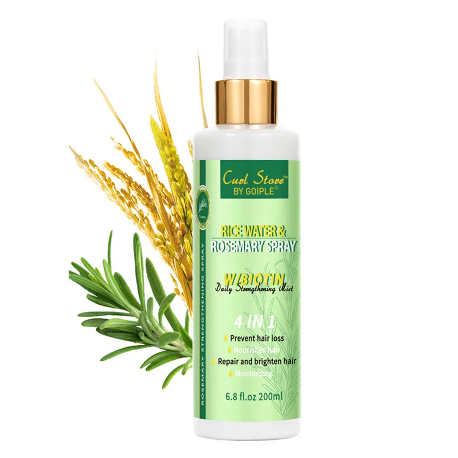 Spray Riz & Romarin, Nourrit le cuir chevelu, renforce les cheveux.