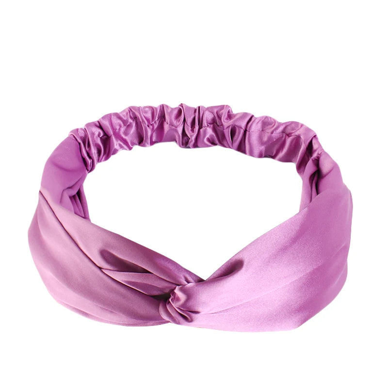 Silky Satin Twist Turban Headband For Women Washing Head Wrap Headwrap Makeup Sport Yoga Head Band Girls Hair Accessories