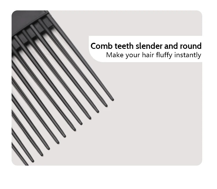 Professional Barber Hair Styling Afro Comb Plastic Handle Metal Tooth Hairdressing Curly Hair Pick Tools For Black Man