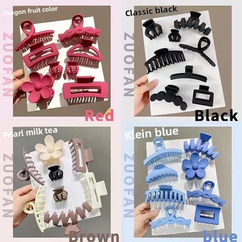 11-Piece Set Elegant Hair Claw Clips for Girls Versatile Hair Accessories Hairpins Hair Decorations Cross Pattern Popular Ele...