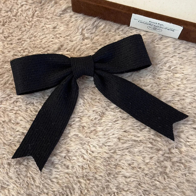 Autumn Winter Knitted Woolen Bow Hair Clips Spring Clips Womans Retro Temperament Barrettes Female Party Hairpins Hair Decorate